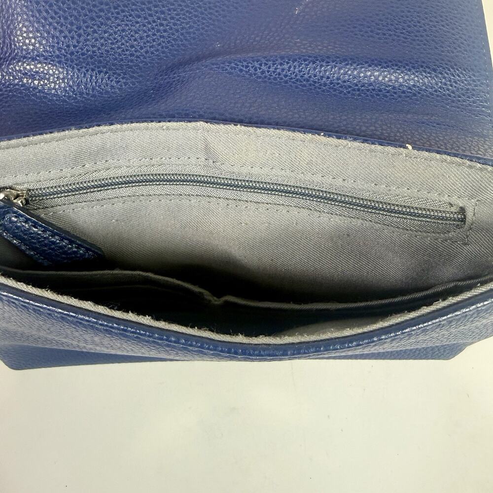 Perlina "Claire" Genuine Leather Crossbody Bag Purse in Ink Blue - Picture 5 of 5